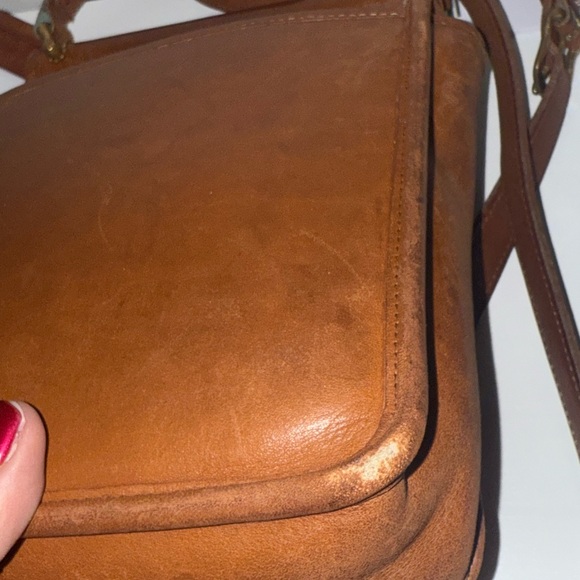 Vintage coach murphy crossbody bag British tan leather flap purse - Picture 12 of 16